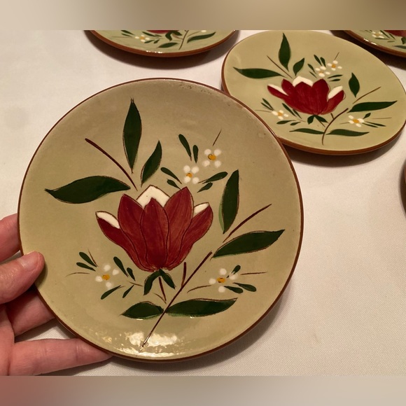 Stangl Pottery 'Magnolia' Bread & Butter Plates Set 4 Vintage 1950-70 MCM - Picture 3 of 5